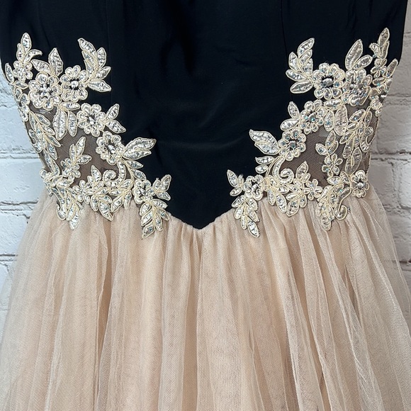 Blonde Nites Tulle Rhinestone Sweetheart Neckline Dress Homecoming Prom Size 3 - Picture 4 of 6